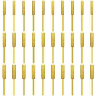 30pcs Gold Diamond Chainsaw Sharpening Teeth, High Hardness Titanium Coated Chainsaw Sharpener For Electric Saw Chain, Chainsaw Sharpening Kit, Suitable For Stone, Jewelry, Wood, 5/32", 3/16", 7/32" (Gold)