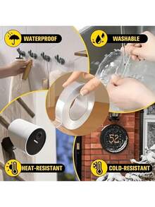Reusable Transparent Double-Sided Nano Tape, Strong Adhesive Waterproof, Suitable For Cleaning Kitchen & Bathroom Items - Multicolor - View 7