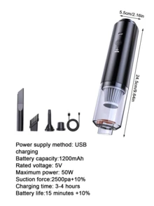 1 件便携式无线多功能吸尘器，四合一吸尘/吹扫/吸尘/充电，小型，USB 充电，家用和车用干湿清洁，两用吹风机和吸尘器 - 彩色 - 查看 13