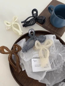 3pcs/Set Korean Style Simple 3D Bow Hair Clips, Large Size Hair Claw Barrettes For Women Women Hair Accessories Casual Hair Clutch - Multicolor - View 3