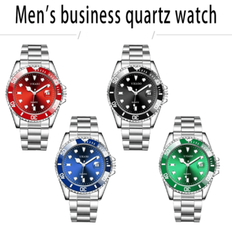 Nuevo reloj de lujo luminoso de moda para hombres, diseño de banda de acero, reloj de negocios de calendario de lujo para hombres, adecuado como regalo para cumpleaños, San Valentín, cena, etc.