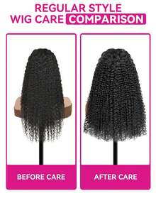 ISEE Hair Wear And Go Curly Lace Front Wig, 9"X6" Transparent Lace, Pre-Bleached, Unprocessed Soft Healthy Brazilian Virgin Hair, 16-28 Inches, 180% Density, Pre-Cut Pre-Plucked Hairline, Versatile Styles For Fashion, Elegance, Casual, Vacation, Sports, Bridesmaid Gift - SNatural - View 7