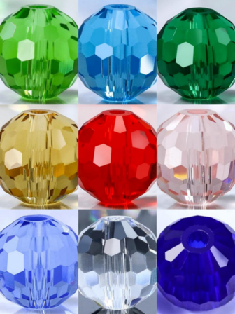 8mm 96-Facet Glass Beads - Straight Hole Craft Beads​ For DIY Bracelet Necklace Pendant Handmade Jewelry Making Supplies Accessories