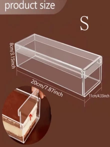 Acrylic Dessert Stand With Removable Dividers - Multi-Tier Cake Mold And Display Container, Easy To Clean Rectangular Dessert Tray, Suitable For Cheesecake, Frozen Plates And Commercial Kitchens - Transparent - View 9