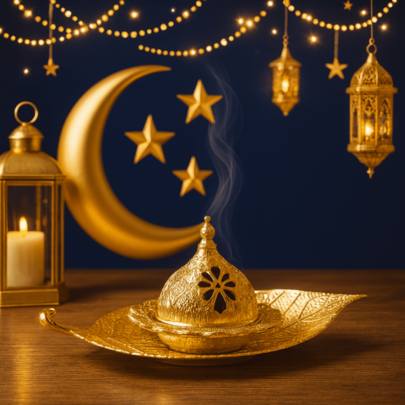 1 Set Quemador de incienso hueco de estilo árabe dorado, quemador de incienso con forma de mezquita, quemador de incienso para Ramadán Kareem, quemador de incienso festivo de Eid, adorno de candelabro, decoración de habitación, decoración de escena, decoración de dormitorio (vela no incluida)