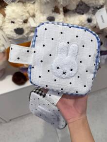 Miffy Instant Camera Storage Pouch, White Polka Dot, Adorable Vivid Miffy Pattern, Soft Plush & Fabric Material, Portable Design Fits Instant Camera, Perfect For Daily Use, Travel, Instant Photo Storage, Commute, Ideal For Miffy Fans, Cartoon Lovers, Young Women, Instant Camera Users, Lovely Gift For Friend/Lover