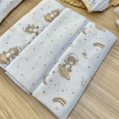 Kit 3 Cueiros 80x50 Macio Ideal Para Bebê Menino Menina Bublim Enxoval do Bebê Presente Chá revelação