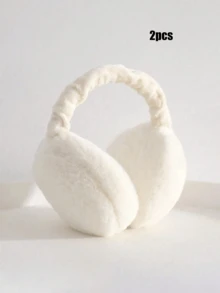 2pcs Soft Plush Foldable Earmuffs - Unisex Comfortable Earmuffs, Women Solid Color Foldable Fashionable Earmuffs, Cute Korean Plush Ear Warmers, Adjustable Ear Covers, Foldable Earmuffs, Comfortable Cold-Proof Earmuffs, Winter Outdoor Winter Accessories, Soft Plush Foldable Earmuffs - Unisex Comfortable Earmuffs. - Multicolor - View 20