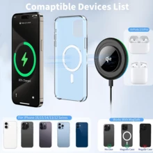 Trạm sạc không dây, tương thích với iPhone 17/16/15/14/13/12/11 toàn bộ series (Pro/Max/Mini/Plus), X, XR, XS Max, SE, 8/Plus và các mẫu khác. Thiết kế nhỏ gọn, không cần pin tích hợp, cắm và chạy, hỗ trợ sạc đồng thời nhiều thiết bị, thiết bị sạc đa năng phong cách tối giản hiện đại được thiết kế đặc biệt cho điện thoại Apple. - màu đen - Xem 5