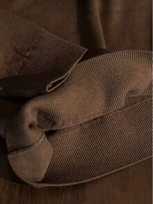 FRACTYR Men's Basic Solid Color Turtleneck Sweater, Warm Layering Knit Pullover For Autumn/Winter - Brown - View 4