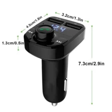 Reproductor MP3 con carga rápida para coche, pantalla LED para coche, reproductor Bluetooth para coche con cargador de teléfono móvil Adaptador USB para encendedor de cigarrillos, adecuado para cargar en el vehículo. - Negro - Ver 3