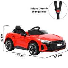 Joykoo Montable Eléctrico para Niños con Control Remoto Audi e-tron GT Luces Música Batería 12v Apto a partir de 3 años - Rojo - Ver 5