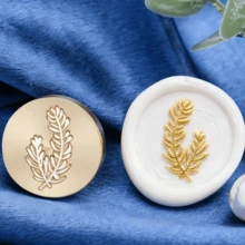 1 con dấu sáp hình cành cây, không tay cầm, đầu con dấu sáp hình cây, thích hợp để trang trí phong bì/thiệp/hộp quà DIY. - Một cỡ - Xem 4