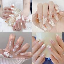 6 Grids Rose 5D Flower Shape Nail Art Decoration White Rose Flower Nail Art Ornaments Women's Nail Salon Nail Art Accessories - White - View 7