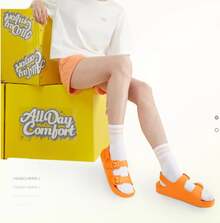 Skechers Women's Lightweight Shock-Absorbing Comfortable Durable Casual Beach Sandals, Suitable For Summer - Orange - View 1