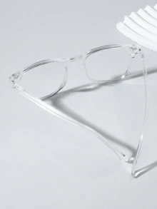 1 Piece Set Of Women's Classic Simple Square Plastic Frame Clear Lens Glasses, Multifunctional Daily Use, With Fashionable Casual Daily Life - Trong sáng - Xem 5