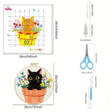 Easter Adult And Children's Embroidery Beginner Set Suitable For Beginners Embroidery Set Handmade Embroidery Beginner Set Printed Cross Embroidery Needle Point Set Suitable For Beginners Embroidery Set Easter Gift Easter Decoration - Beige - View 5