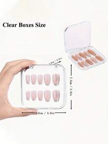 10个装透明美甲收纳盒，假指甲整理盒，指甲贴片展示盒，人造指甲收纳盒，美甲护理工具收纳盒，指甲锉收纳盒 - 彩色 - 查看 3