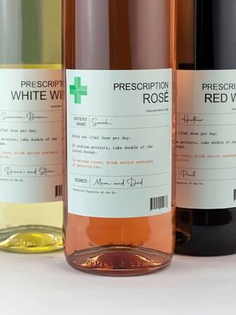 6-Pieces Set Of Fun Prescription Wine Labels, Fun Novelty Labels, Wine Champagne Bottle Stickers,Valentine's Day