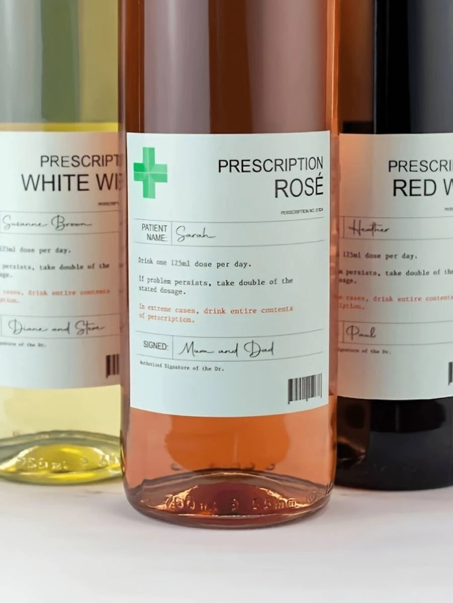 6-Pieces Set Of Fun Prescription Wine Labels, Fun Novelty Labels, Wine Champagne Bottle Stickers,Valentine's Day - Multicolor - View 1