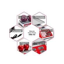 VINSON Báscula Digital Comercial, 40 kg / 5 g de Precisión, VINS-40 - Rojo - Ver 4