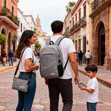 Colección de 3 piezas Mochila reflectante para portátil que brilla en la oscuridad,Conjunto de bolsos neutros y casuales para portátil Conjunto de mochilas unisex - Colección de tres piezas Diseño minimalista y elegante para uso en el tiempo libre Bolso para portátil con puerto USB Mochila reflectante para portátil que brilla en la oscuridad - Gris - Ver 9