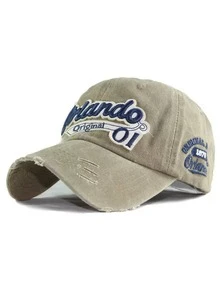 1pc ORLANDO 01 Embroidered Baseball Cap, ORIGINAL BRAND 1876 ORLANDO Side Embroidery Hat, ORLANDO Embroidered Sun Visor Hat, Vintage Washed Casual Fashion Sun Hat,Summer,Beach,Holiday,Festival,Travel - Multicolor - View 13