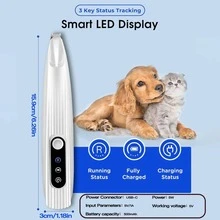 1个宠物USB剃毛器，静音电动修剪器，带LED灯，宠物爪子修剪器，适用于修剪猫狗毛发、耳毛、眉毛和私处毛发。 - 彩色 - 查看 2