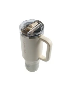 STANLEY - The  ProTour Flip Straw Tumbler 40 OZ Premium Stainless Steel Insulated Mug Sippy Cup Portable Water Bottle Large-Capacity Coffee Cup Water Cup With Handle And Straw, For Travel, Home, Office, Gift, Ice Drinks And Hot Drinks 10-12486 Christmas Gift New Year Gift 10-12486-082 - 1092 奶油色 - 查看 2