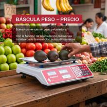 VINSON Báscula Digital Comercial, 40 kg / 5 g de Precisión, VINS-40 - Rojo - Ver 2