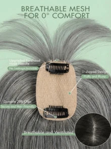 Women's Human Hair Topper Piece - Long Straight Dark Brown (16-18 Inch) Natural Look Hairpiece For Bald Spots & Thinning Hair - Multicolor - View 4