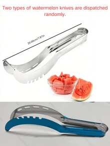 1pc, Stainless Steel Watermelon Slicer - Easy Fruit Splitter And Cutter For Kitchen Gadgets And Supplies - Silver - View 6