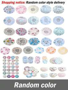 10/3件装可重复使用防水浴帽，沐浴帽，厨房防油防尘帽，随机颜色浴室浴帽，发膜帽，染发帽，烘干帽，涂油帽，可重复使用PEVA浴帽，樱桃印花弹力防水多功能浴室浴帽，女士SPA沙龙适用，随机颜色浴帽，浴室配件，厨房防油浴帽，护肤浴帽，弹力浴帽，印花浴帽 - 彩色 - 查看 9