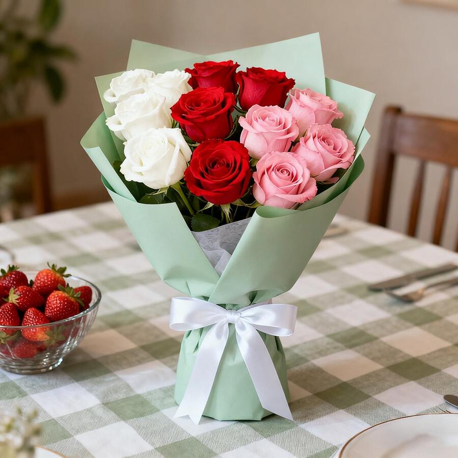 1 قطعة/10 قطع/12 قطعة من باقة الورود الواقعية ذات الساق الطويلة، باقة الورود الاصطناعية متعددة الألوان، زهور مزيفة أنيقة، ورود خالدة، طويلة الأمد، متطورة، خالية من الصيانة، تصميم متعدد الاستخدامات، منخفضة التحسس. مثالية لديكور الزفاف وديكور المنزل.