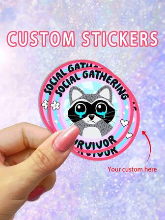 30-1000 Pieces 3Cm/4Cm/5Cm/6Cm/7Cm/8Cm Custom Personalized Holiday Stickers; Comfortable, Fashionable, Customized, Personalized, Unique, Ideal Gift For Him, Ideal Gift For Her, Boyfriend, Girlfriend, Dad, Family, Friends, Son, Daughter, Student, Office, Tea Room, School, Home.