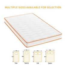 6 Inch Mattresses Twin TwinXL Full Queen Size Gel Memory Foam Hybrid Mattress Bed  In A Box Medium Feel Comfortable Sleep Pad For Home, Hotels, Guest Rooms - Orange - View 11