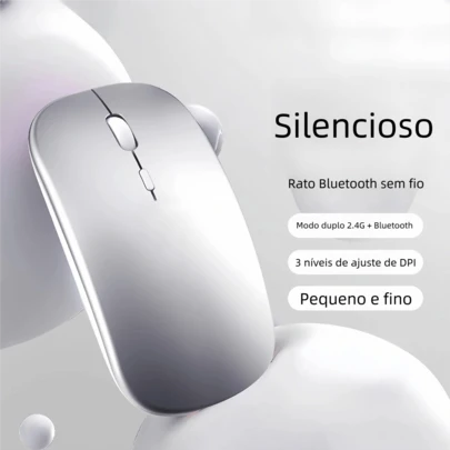 Mouse Sem Fio Home Office - Recarregável com Bateria Interna e LED RGB