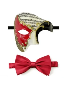 男士化装舞会服装道具，威尼斯风格化装舞会伴郎领结婚礼服装套装，情人节礼物，派对用品 - 彩色 - 查看 8