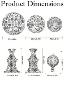 1set Disco-Themed Cupcake Stand, Cupcake Display Stand, Three-Tier Dessert Display Stand. Suitable For Disco-Themed Birthday Parties, Birthday Parties, Retro Parties, Baby Showers, Bachelor/Bachelorette Parties, Holiday Table DIY Cake Decorating, Bridal Dessert Tables, Or 70s New Year's Eve Snack Displays. - Multicolor - View 6