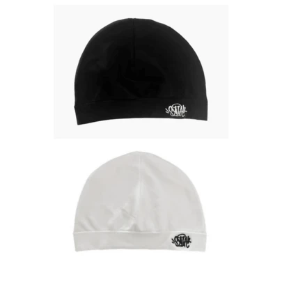 1 st enfärgad, avslappnad nylonstickad mössa med tryck, vindtät, varm och varm för utomhussporter, varma accessoarer för höst/vinter