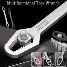 1pc High Performance Clover Wrench - Manual Self-Tightening Socket Wrench, Adjustable Dual-Head (3-17mm), Ergonomic Handle - No Electricity Required, Portable For Automotive, Home And Professional Mechanic Use - Sturdy Metal Construction, Dual-Head Design, High-Quality Tool - Multicolor - View 6