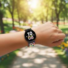 适用于 Garmin Venu 4/3/2/Sq 2/Forerunner 255/265/245/955/Vivoactive 4/4S 的 18/20/22 毫米弹性尼龙表带（男女通用），适用于 38/40/41/42/44/45/49 毫米 Series 9/8/7/SE 2/Ultra 2 的运动弹性表带 - 糖果色 - 查看 2