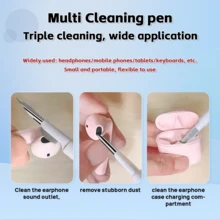 Multi-Function Earbud Cleaning Pen - Small Portable Deep Cleaner For AirPods & Earphones - White - View 5