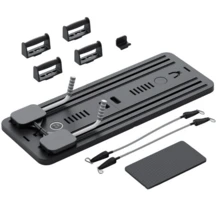 PORIYA 8-In-1 Ab Roller Board Multifunctional Core Slider W/ Auto-Rebound & Push-Up Grips Foldable Pilates Workout Machine For Home Gym Max 300lbs - 黑色 - 查看 1