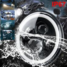 Faro Para Moto Universal + Carcasa Y Soporte De 7 Pulgadas Derecho Faro Para Moto Universal Y De 7 Pulgadas Led Aluminio+ Carcasa Y Soporte De 7 Pulgadas Derecho, Faros H4 Led Alta y Baja 4300K Ámbar/6500K Blanco, Faro General LED Redondo para Moto - H4 - Ver 5