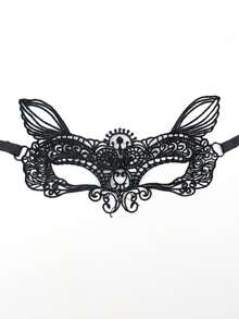 1pc Women's Delicate High-End Lace Mask, 3D Feather Face Mask, Sexy Black Halloween Masquerade Party Supplies, Costume Mask