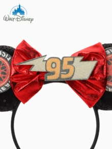 1个赛车主题发箍，可爱卡通老鼠蝴蝶结耳朵发箍，闪亮节日派对必备，适合学生派对、化装舞会、角色扮演、主题公园，各种场合的完美礼物，男女皆宜，情侣款，公主角色扮演、生日庆祝和圣诞派对的理想之选（颜色和款式随机发送） - 款式隨機 - 查看 2