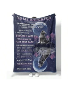 Lone Wolf Howling At The Moon, Mirrored In Still Water, Represents Strength, Loyalty, And Unwavering Protection. Coral Fleece Plush Throw Blankets For Bed Bedroom Warm Bedroom Quilt Sofa Blanket - 白色 - 查看 5