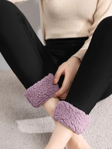 Shark Pants Leggings For Women To Wear As Outerwear Tight Winter Plus Velvet Thickened Pants Stretch Slimming Yoga Pants - 黑紫色 - 查看 3