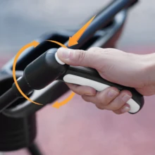 4-Wheel Foldable Dog Cat Stroller - Rotating Handle + Breathable Mesh, Portable Pet Travel Gear - Grey - View 7